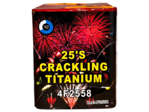 Bateria 25 Disparos Crackling Titanium Morteiros (Categoria F3)