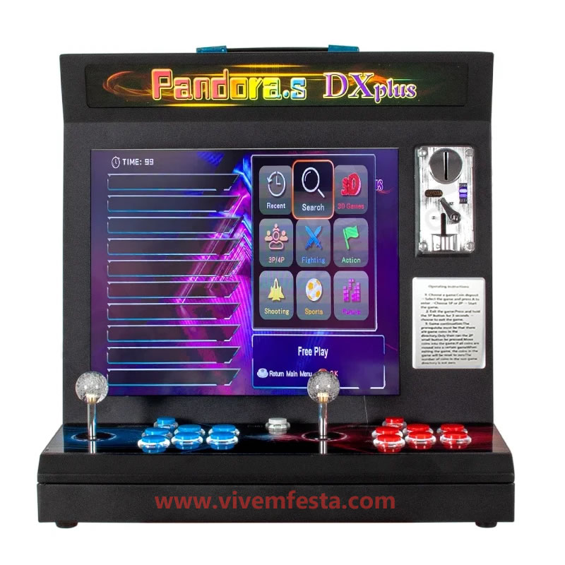 Máquina Arcade Retro Bartop com 5000 Jogos (Moedeiro Incluído)