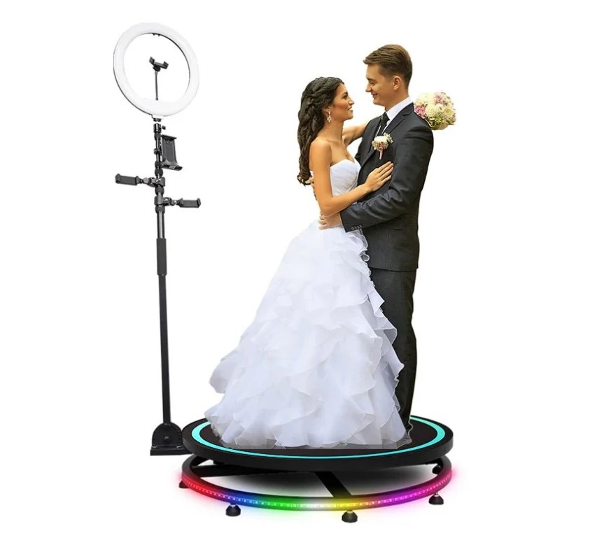 Noivos video booth plataforma 360
