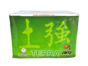 bateria 36 disparos Terra com efeitos crepitar e final dourado